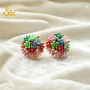 Elegant Handmade Flower Cluster Earrings for Women & Girls