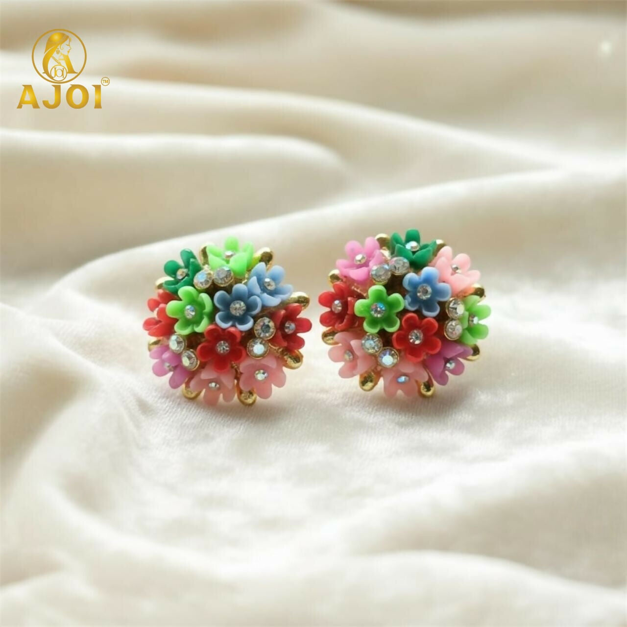Elegant Handmade Flower Cluster Earrings for Women & Girls